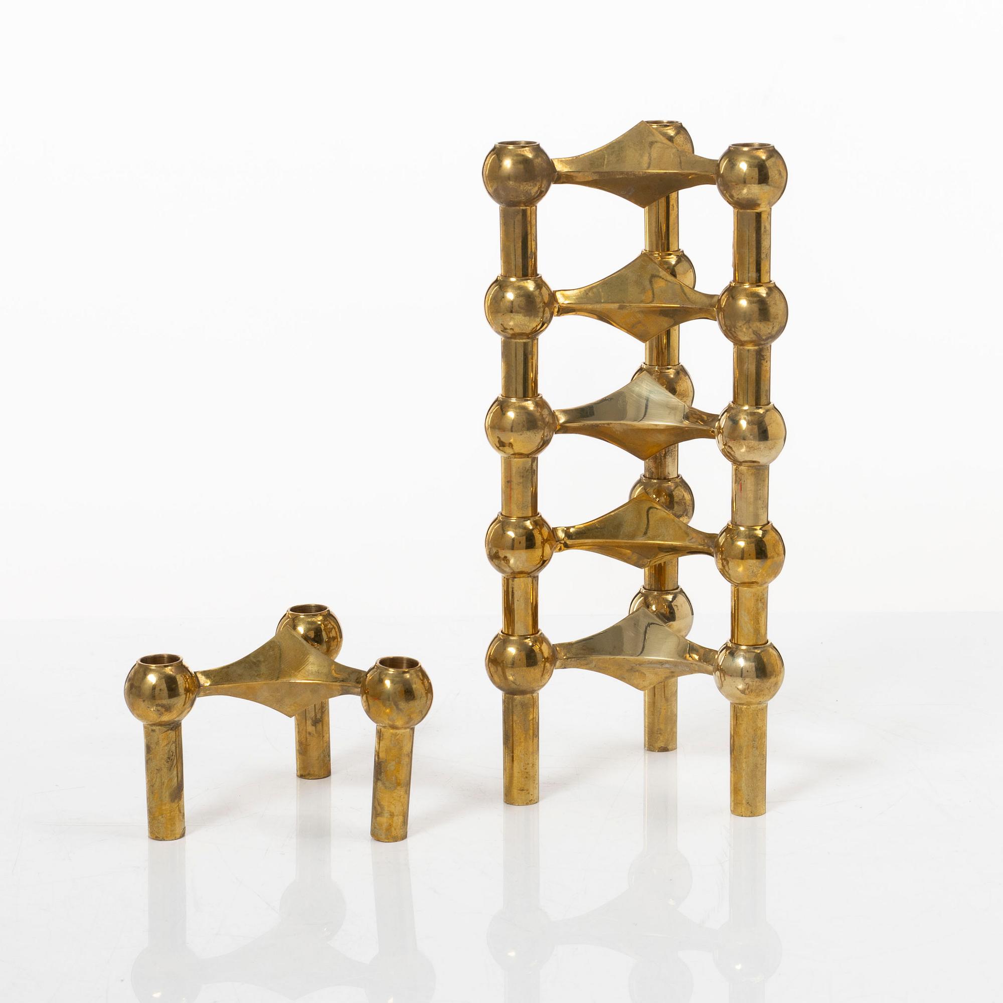 Caesar Stoffic & Fritz Nagel, candlesticks, 6 pcs, Germany, second half of the 20th century.