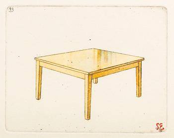 STEN EKLUND, hand coloured etching, signed.