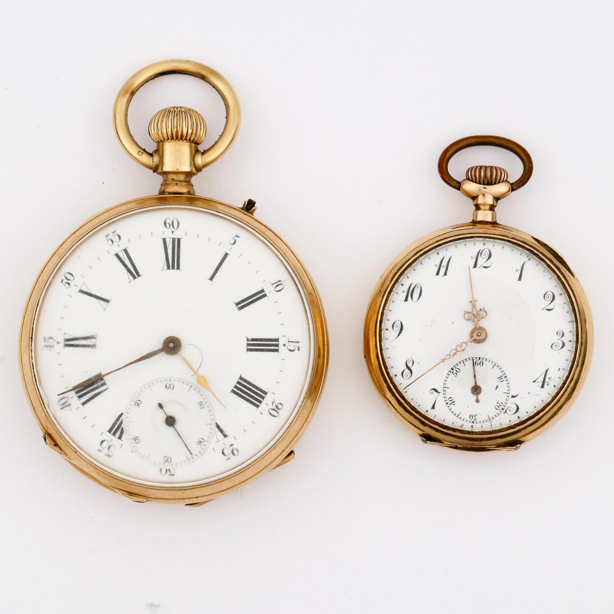 FICKUR, 2st, 18k guld. Totalvikt 107g.