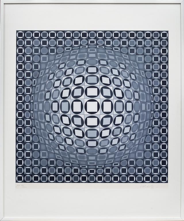 VICTOR VASARELY, signerad. E.A XII/XXV.
