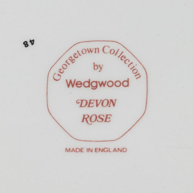 Matservis, 70 delar, "Devon Rose", flintgods, Wedgwood, England.