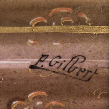 A PAINTED PORCELAIN PLAQUE, signed P Gilbert, circa 1900.