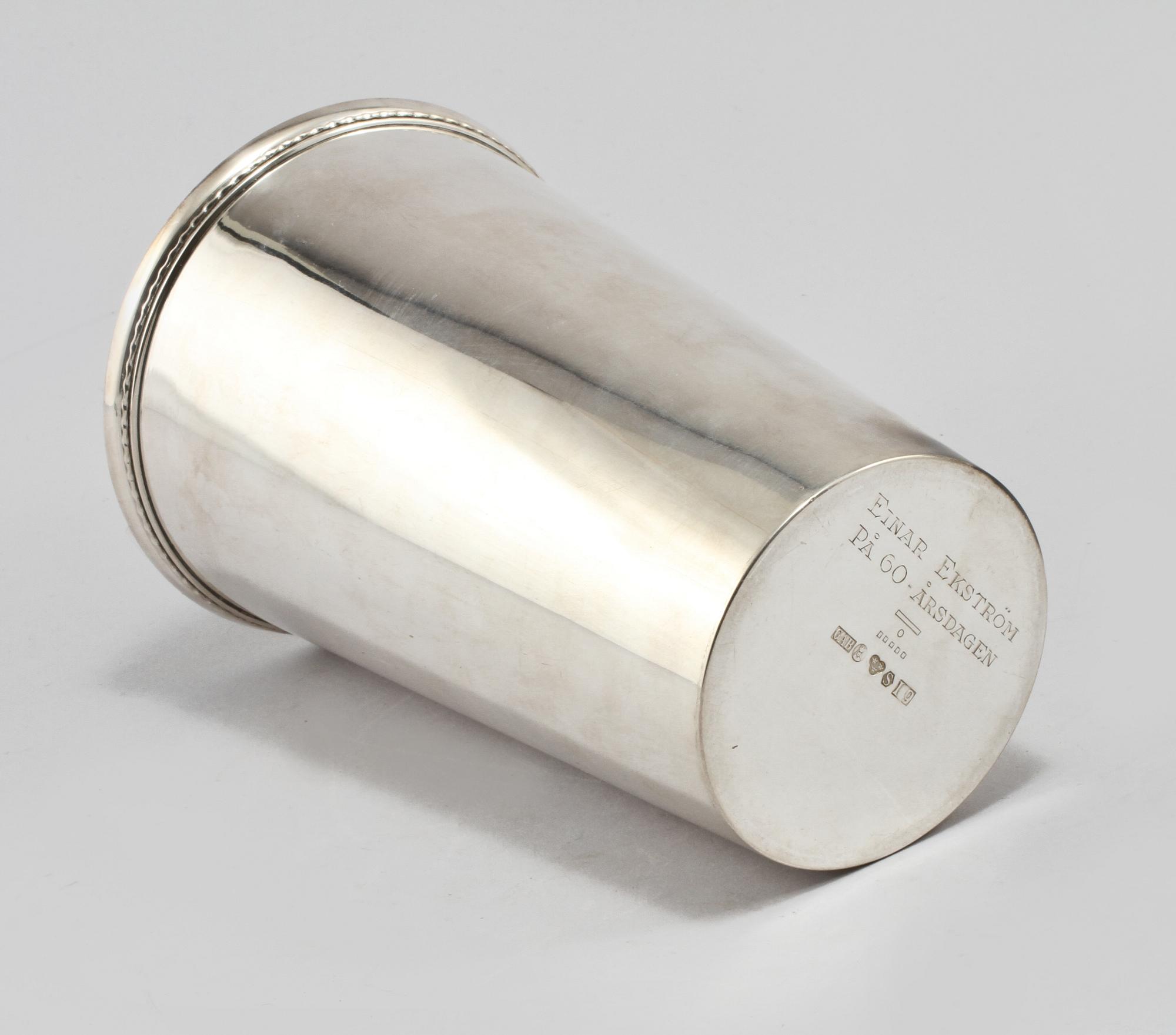 BÄGARE, silver, GAB, tockholm, 1959. Vikt 410 gram.