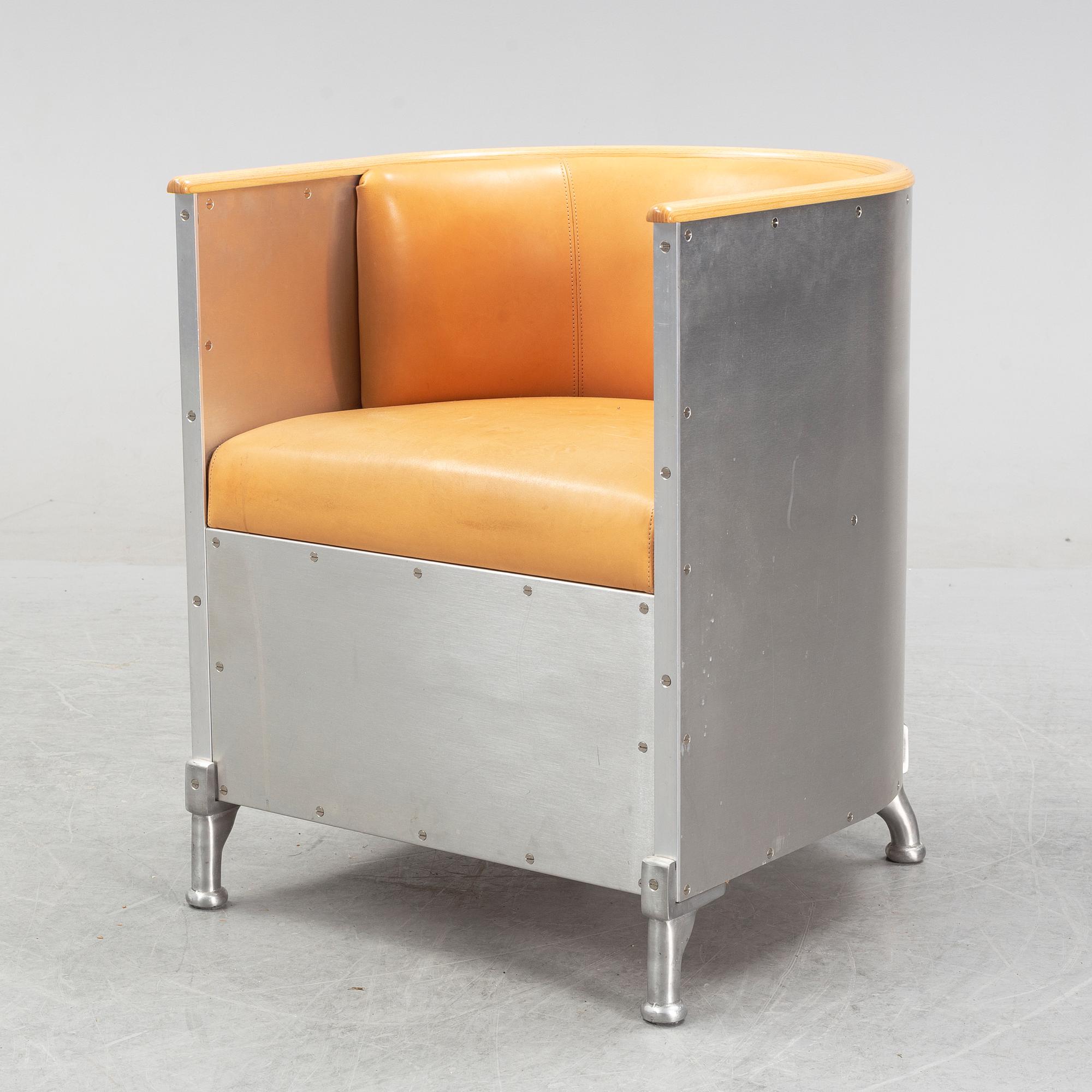 Mats Theselius, an 'Aluminium chair' lounge chair from Källemo, designed 1990.