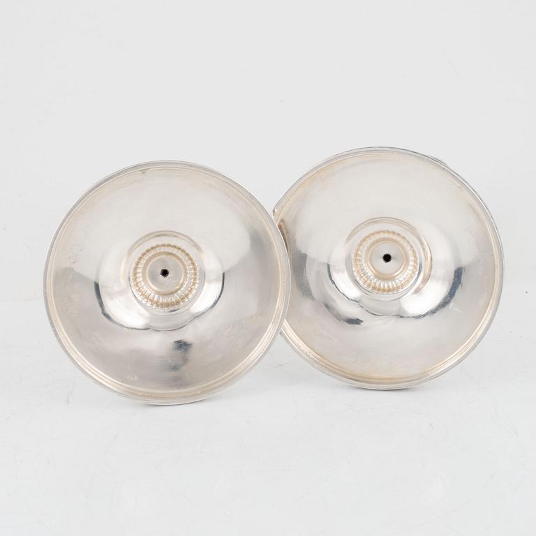 Eric Råström, ljusstakar, ett par, silver, CG Råström, Stockholm 1973.