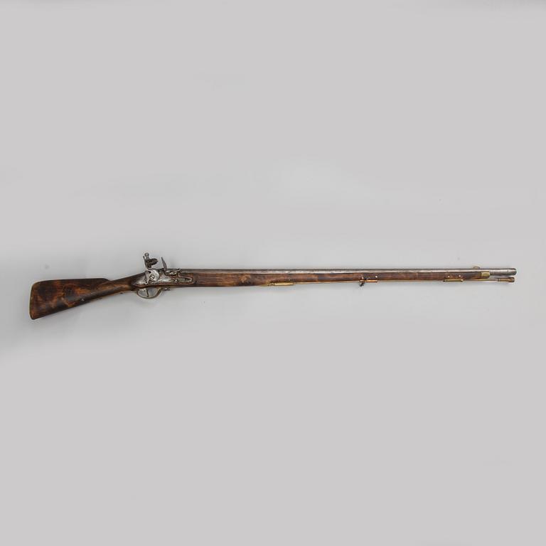 A flintlock shotgun, circa 1800.