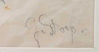 GEORG STOOPENDAAL, teckning, sign.