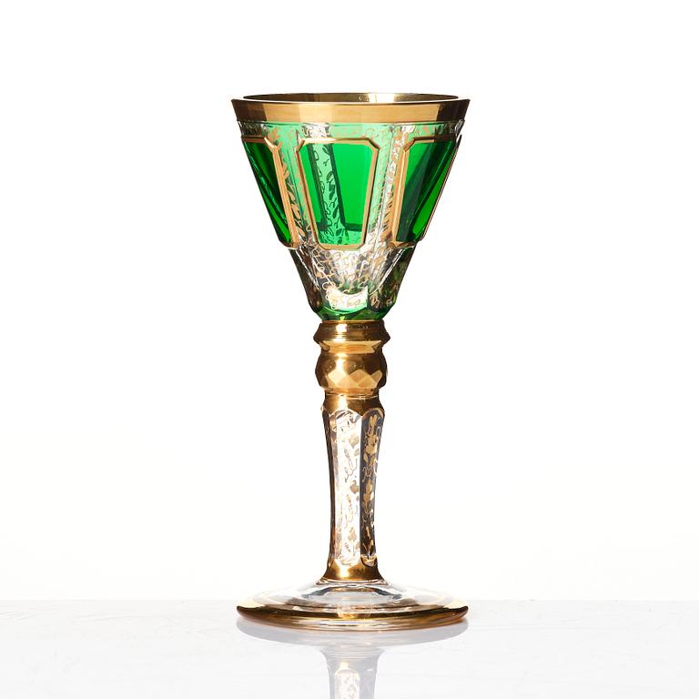 Likörservis, glas, en karaff och sex glas, Murano,  samt kanna,, 1900-tal.