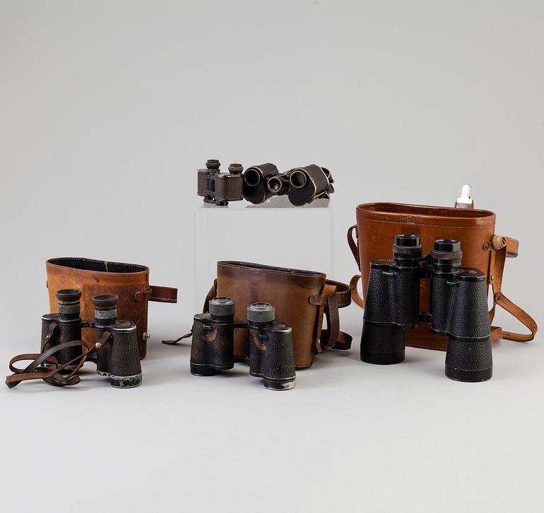 five Binoculars Carl Zeiss and C.P. Goerz, 20th century.