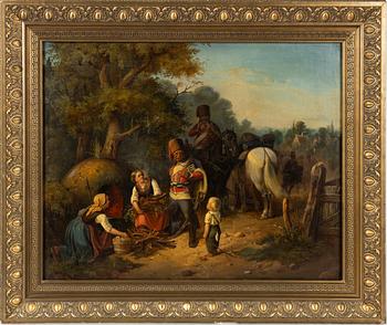 Okänd konstnär, 1800-tal, Soldaternas besök.