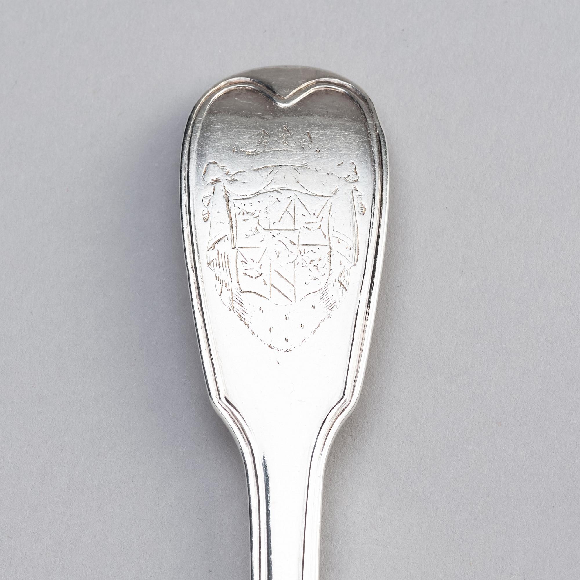 The von Fersen cutlery, a set of French silver cutlery, three pieces, 18th century.
