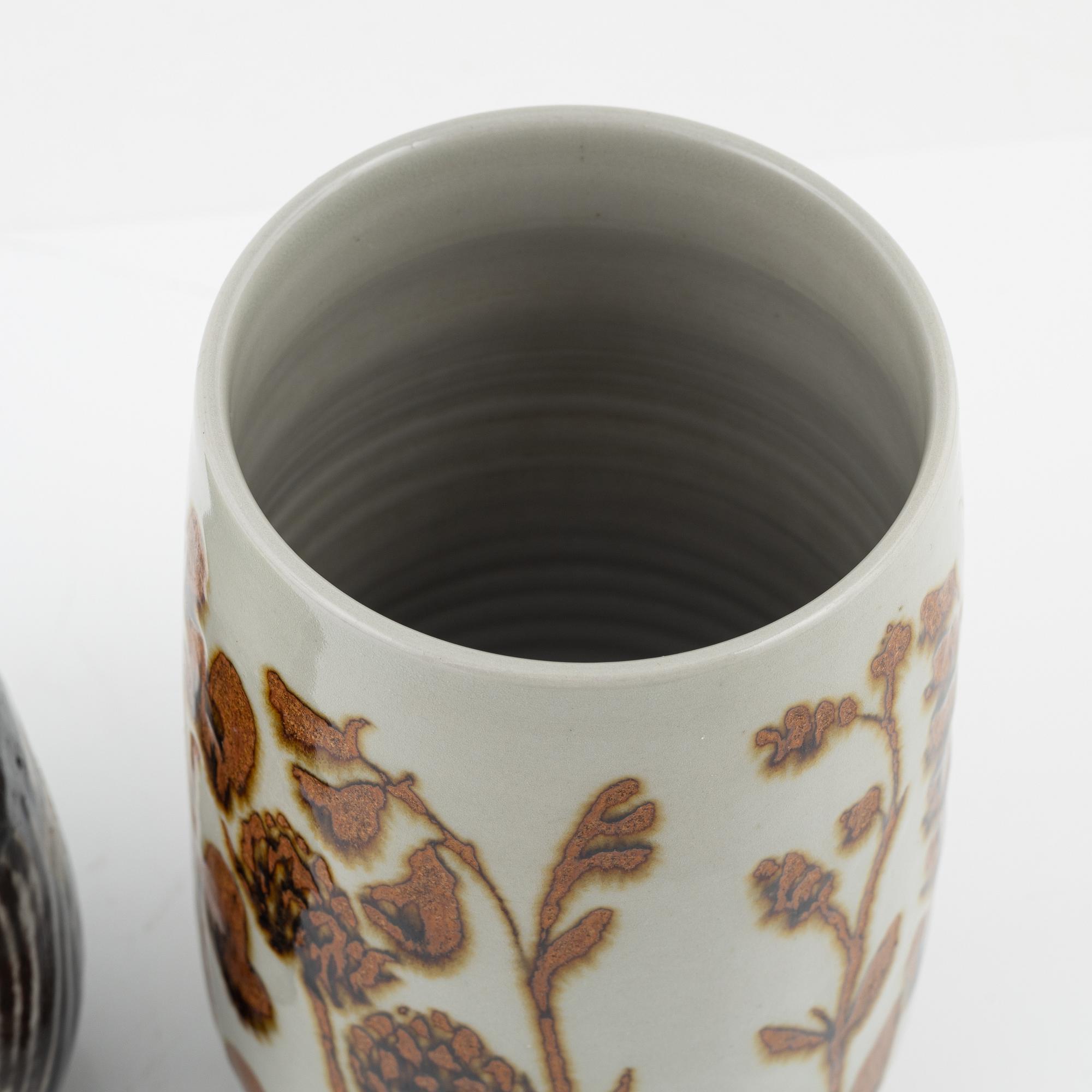 Carl-Harry Stålhane, two stoneware vases, Designhuset, 1970's/80's.