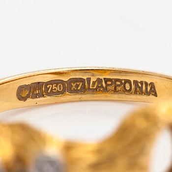 Björn Weckström, ring, "Diamant toppar", 18K guld och åttkantsslipade diamanter, Lapponia 1975.