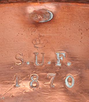 MATKÄRL, 2 st, koppar, 1800-talets andra hälft.