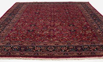 A semi-antique Mashad Saber carpet, north east Persia, ca 475 x 349 cm (including the flat weave).