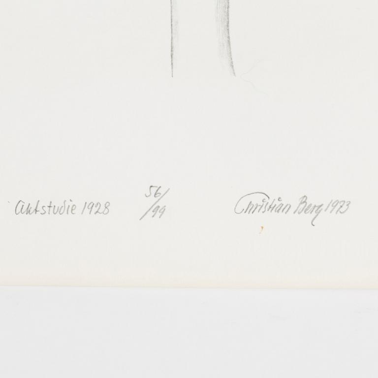 CHRISTIAN BERG, folder with five lithographs, no 56, signed 1973.