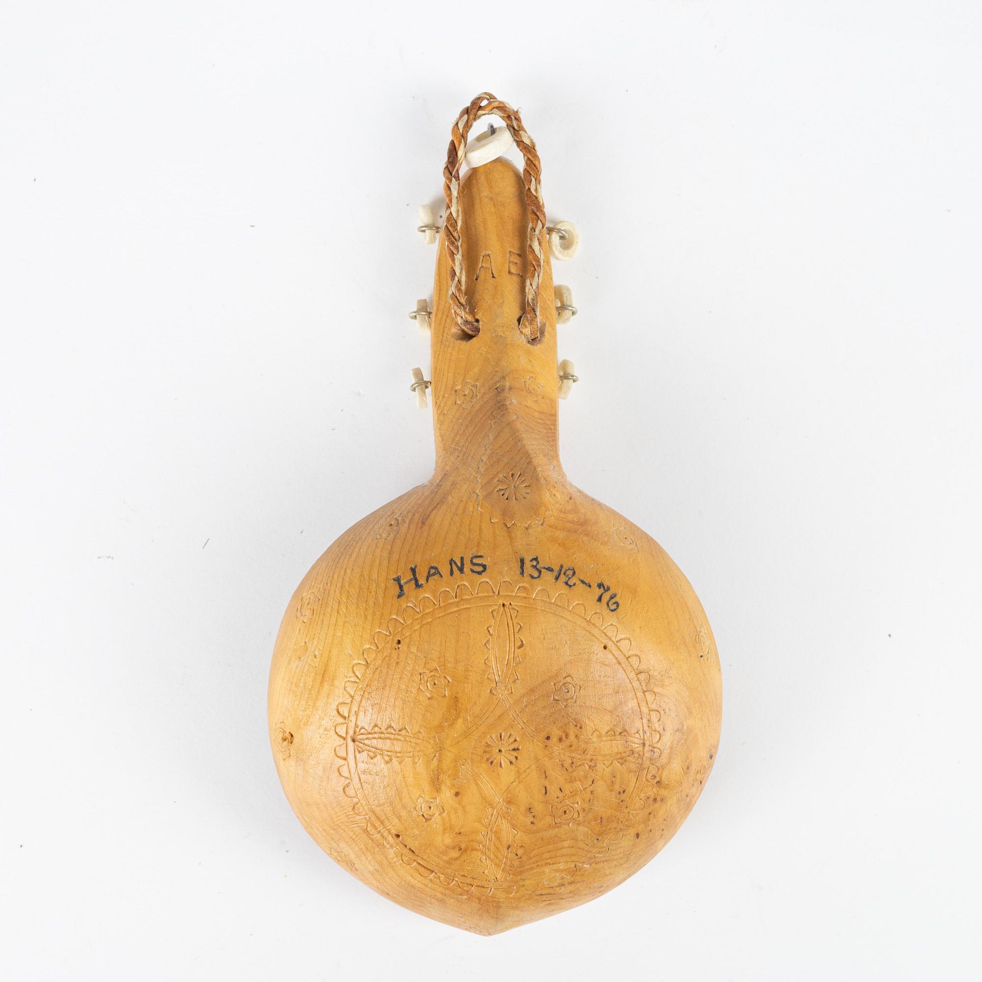Anton Enarsson, a birch and reindeer horn drinking cup, Arjeplog, signed AE.