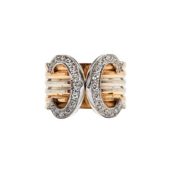 346. A RING, 18K gold, Brilliant cut diamonds c. 0.26 ct. Sign. Cartier 162251.51. Size 16, adjustable. Weight 6 g.