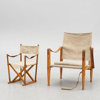 Mogens Koch, fällstol, "MK16", barnmodell samt Kaare Klint, safaristol, "Safari Chair".