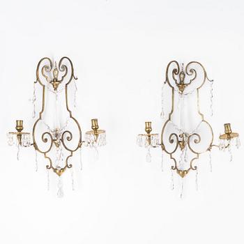 Wall appliques, a pair, circa 1900.