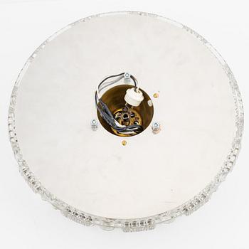A glass and metal ceiling light by Carl Fagerlund for Orrefors, second half of the 20th century.