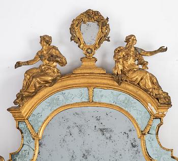 A late Baroque mirror overpiece from the workshop of Burchardt Precht (Master 1674-1738), early 18th century.