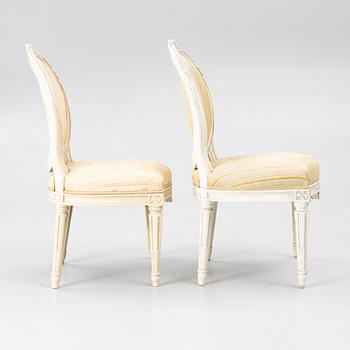 Stolar, ett par, Stockholmsarbeten, sent 1700-tal, Gustavianska.