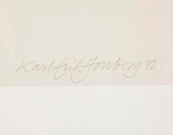 KARL-ERIK FORSBERG, färglitografi, signerad o numrerad 60/150, daterad  -92.