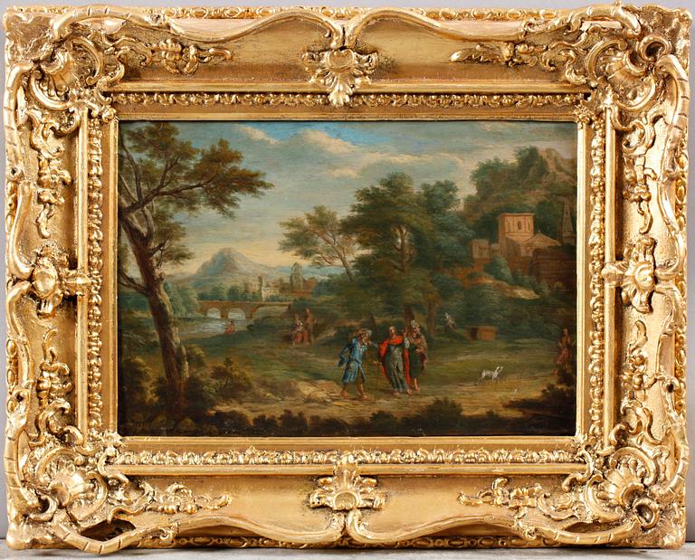 OKÄND KONSTNÄR, ett par, olja på pannå, 1700-tal.