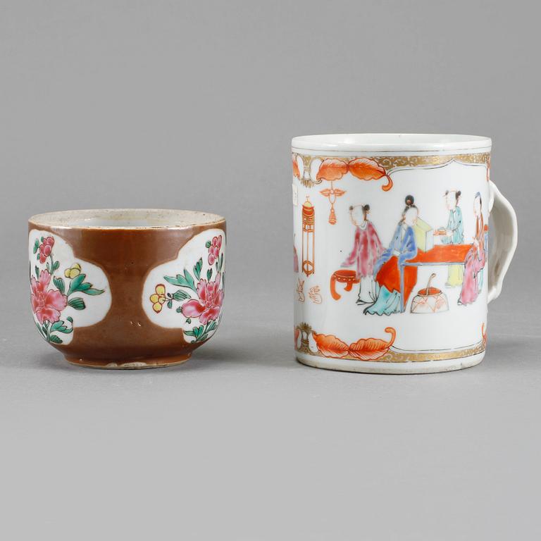 MUGG samt KOPP, porslin, Kina, 1700-tal.