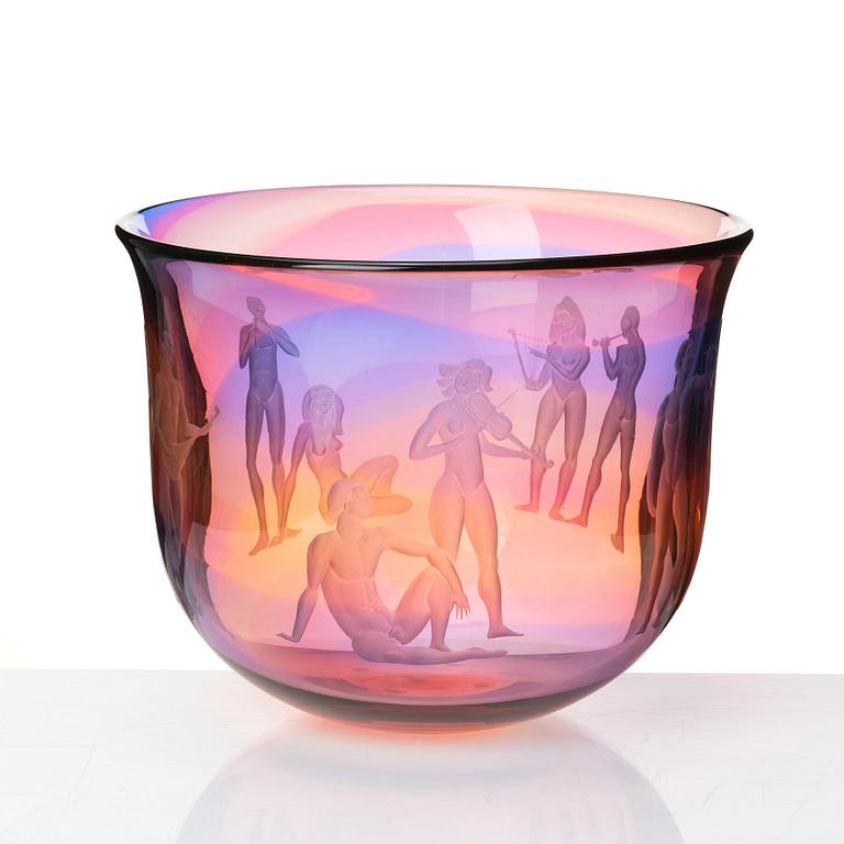 Olle Alberius, skål "Spring bowl", Orrefors 1996.