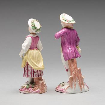 Two Swedish Marieberg soft paste figurines, 18th Century.