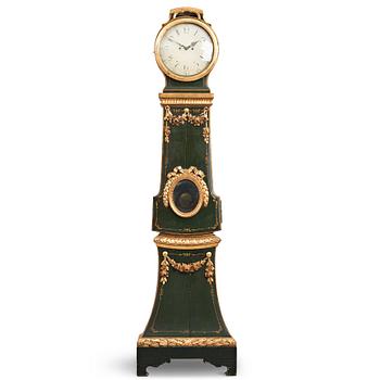77. A Gustavian late 18th century longcase clock.