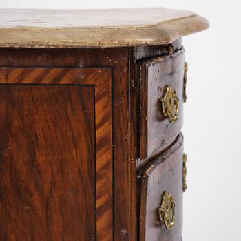 A Swedish late baroque faux bois commode, mid 18th century.