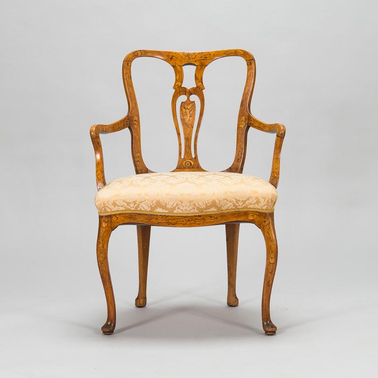 A Dutch 18th-century open armchair.
