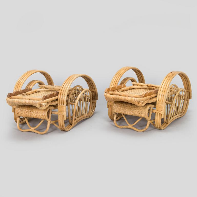 A rattan lounger, late 20th century.