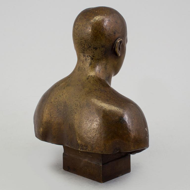 JOHANNES COLLIN, a bronze bust, signed and dated 1924.