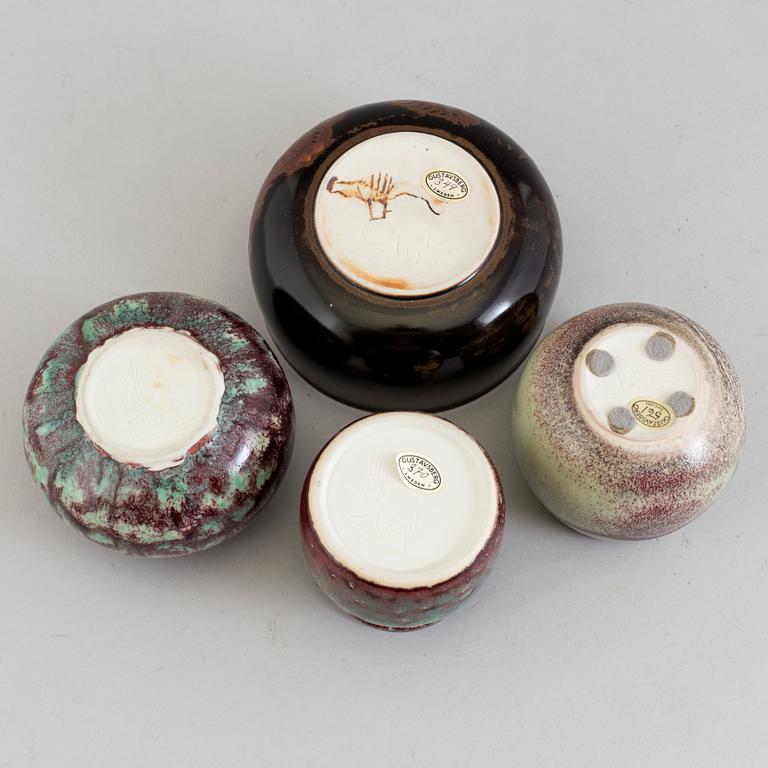 STIG LINDBERG, fyra delar, stengods, Gustavsberg Studio.