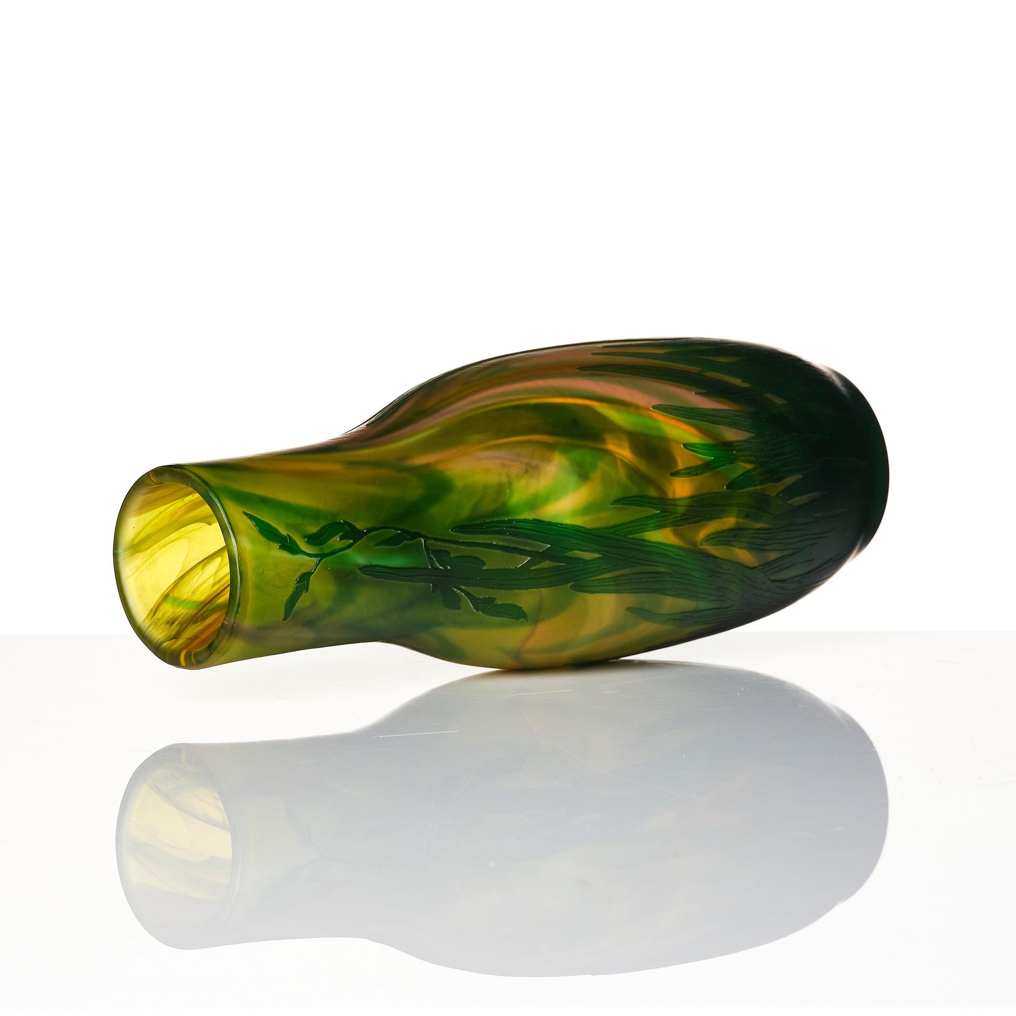 Fritz Blomqvist, a cameo glass vase, Orrefors, Sweden, Art Nouveau, 1915-17.