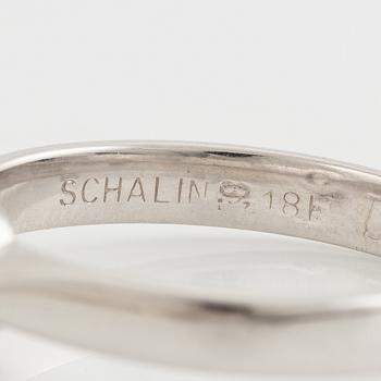 Ring, Schalins, 18K white gold with brilliant-cut diamond and accompanying report IGI.