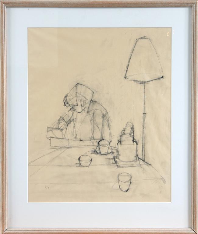 FRITZ SJÖSTRÖM, teckning, monogramsign och dat 56.