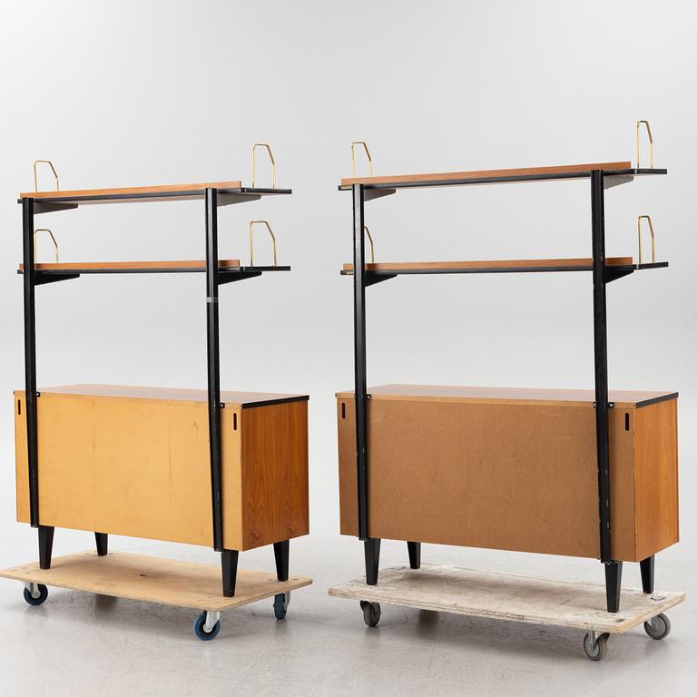 Bookshelves, a pair, Verkstads AB Lindqvist, Motala, second half of the 20th century.