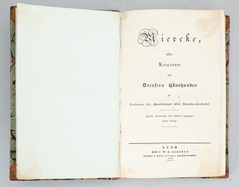 JOHAN RABBÉN, "Miercke eller konsten att dresera hönshunden", Lund 1835.