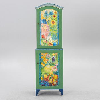 Carl Malmsten, cabinet, "Island", painted by Liselott Malmsten, Carl Malmsten AB, 1973.