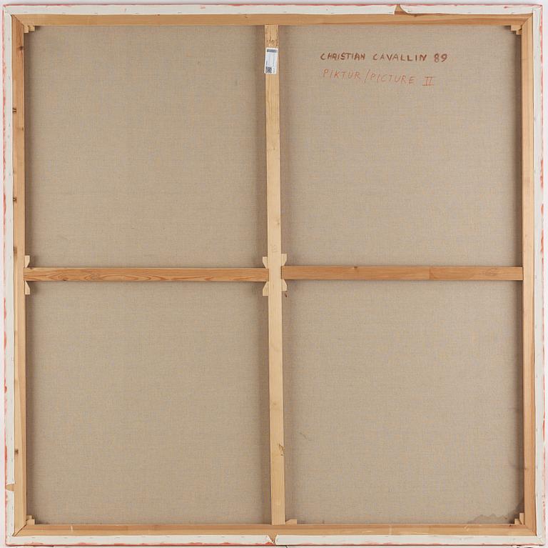 Christian Cavallin, akryl på duk, signerad och daterad -89 a tergo.