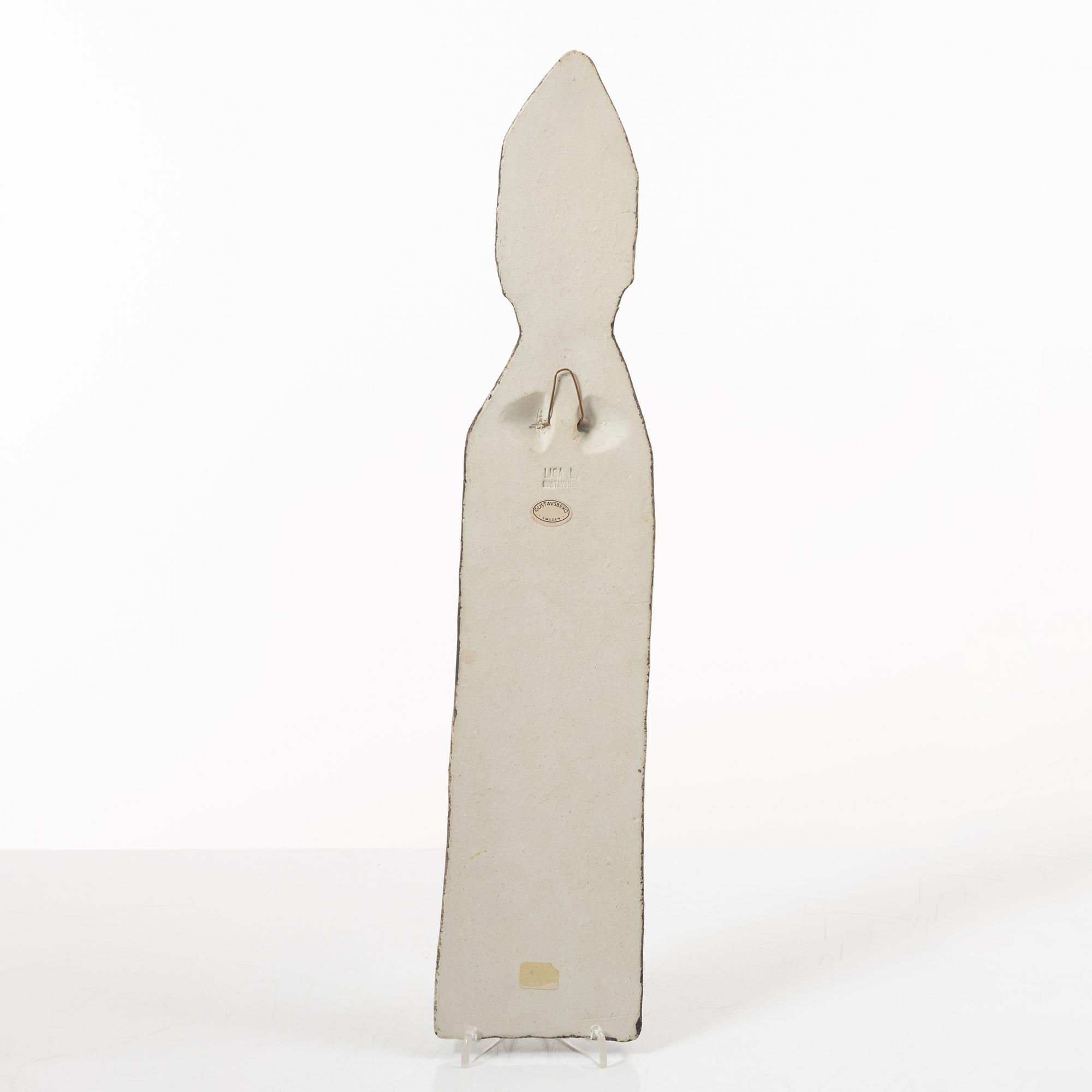 Lisa Larson, väggrelief och figurin, stengods, Gustavsberg.