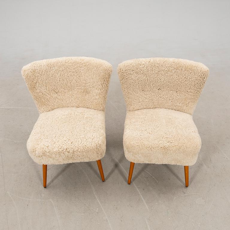 Armchairs, a pair from the 1950s.