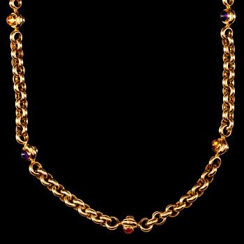169. An Italian made amethyst and citrine necklace.