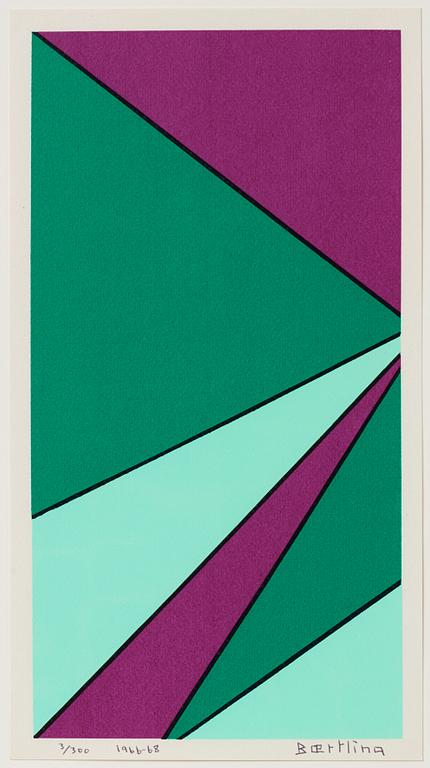 Olle Baertling, silkscreen in colours, 1966-68, signed 3/300.