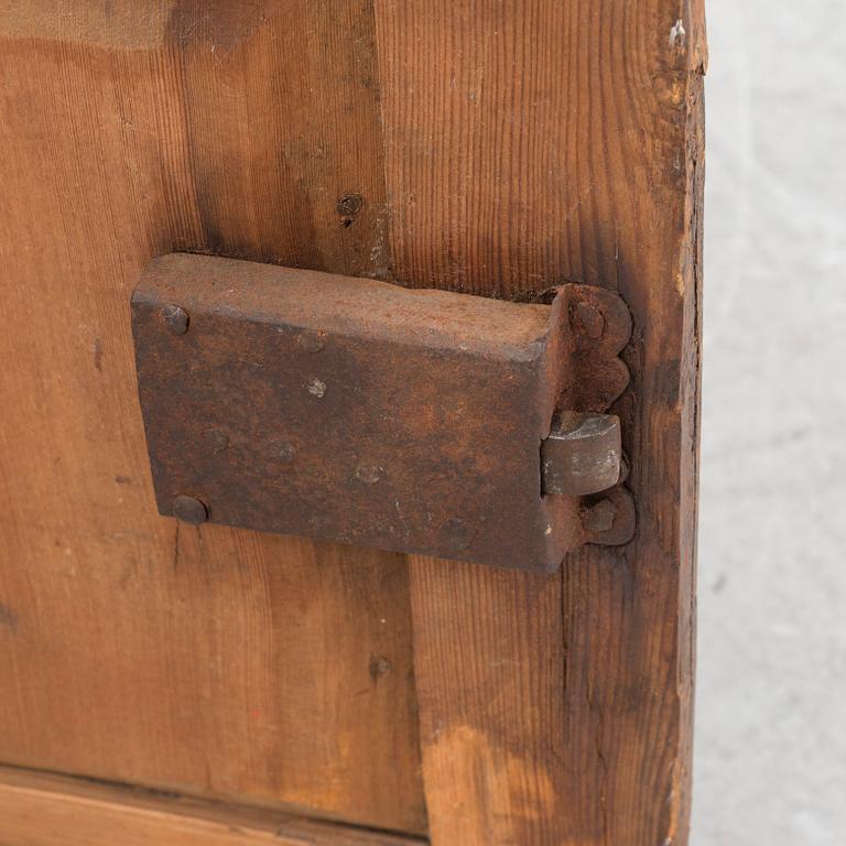 A small painted wall cabinet, 19th Century.